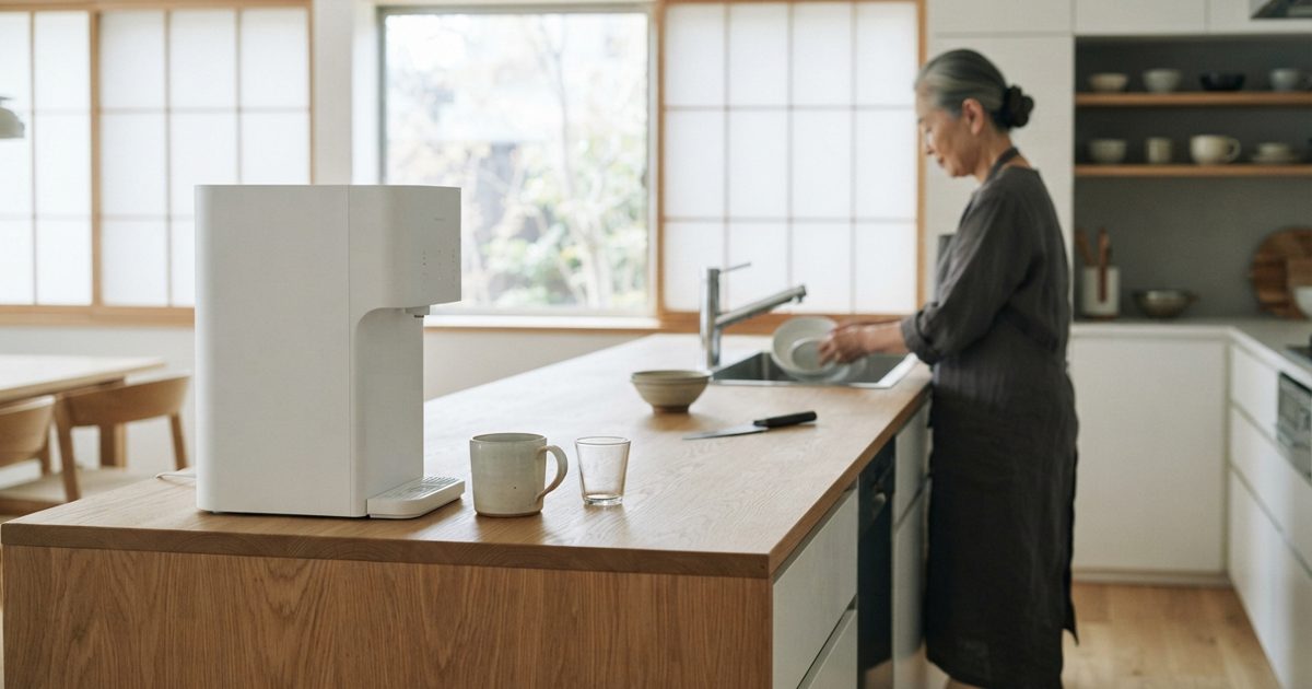 キッチンのウォーターサーバーと家計ノート